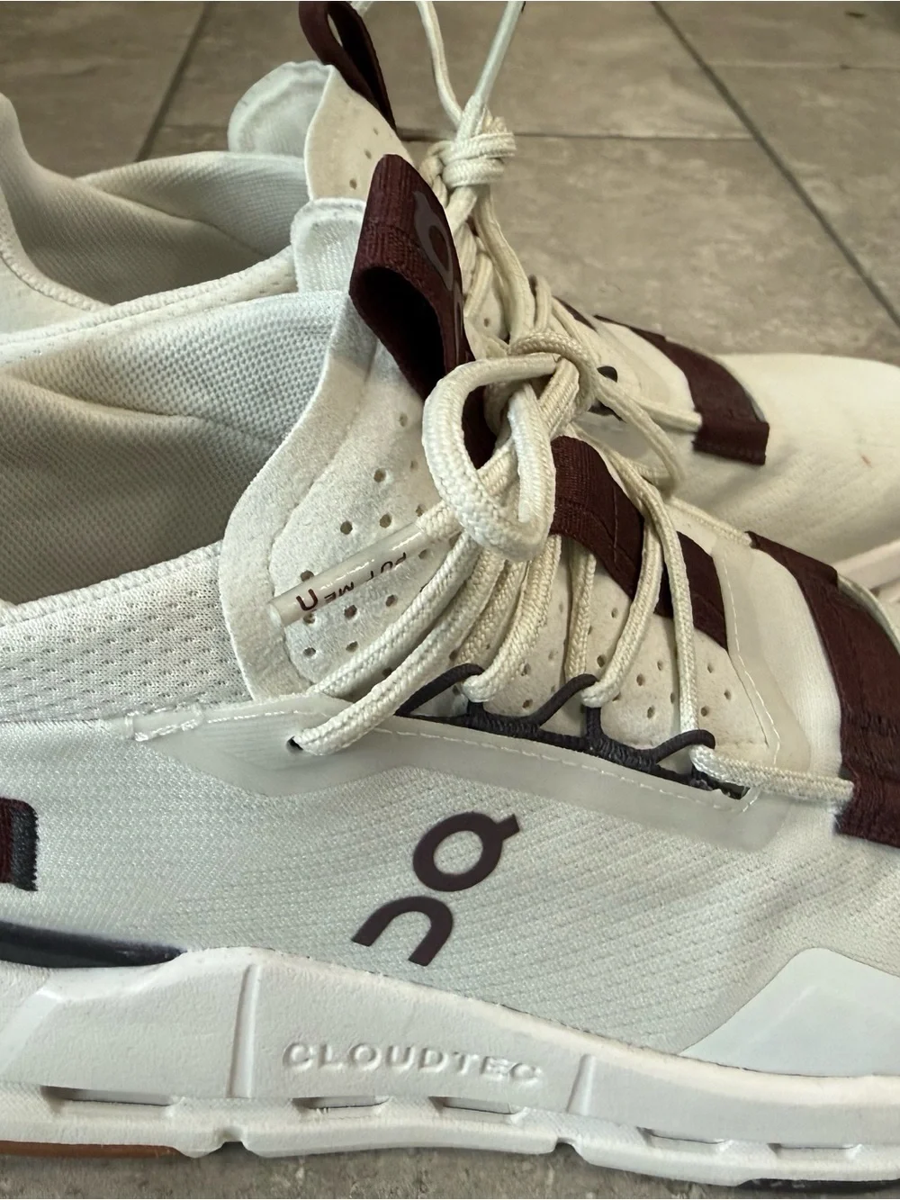 On Running Cloudnova 2 Women’s Sneakers - White with Burgundy and Gum